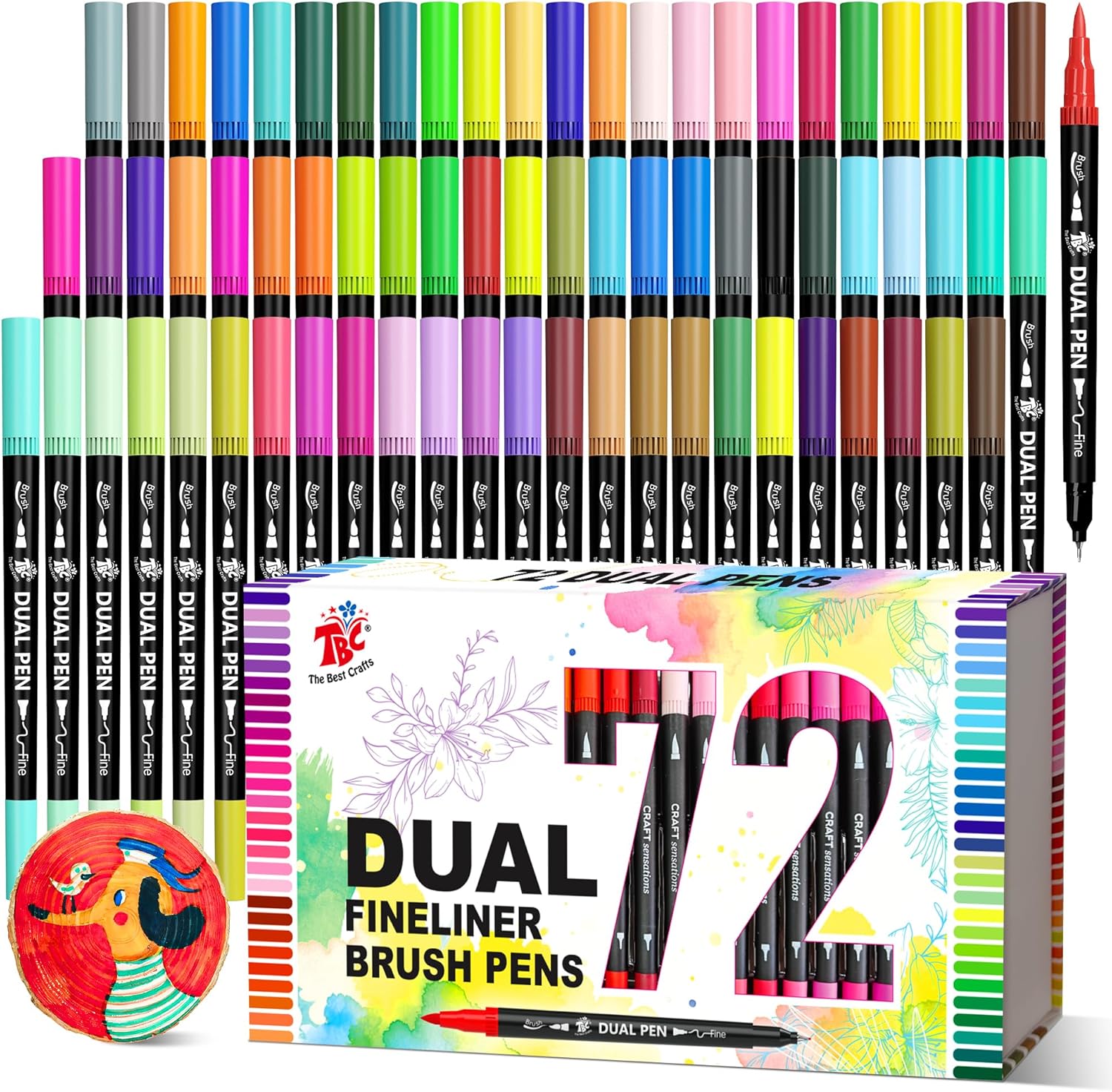 72 Color Dual Tip Brush Pens,  - Correction Pen Fine 리뷰 및 가격