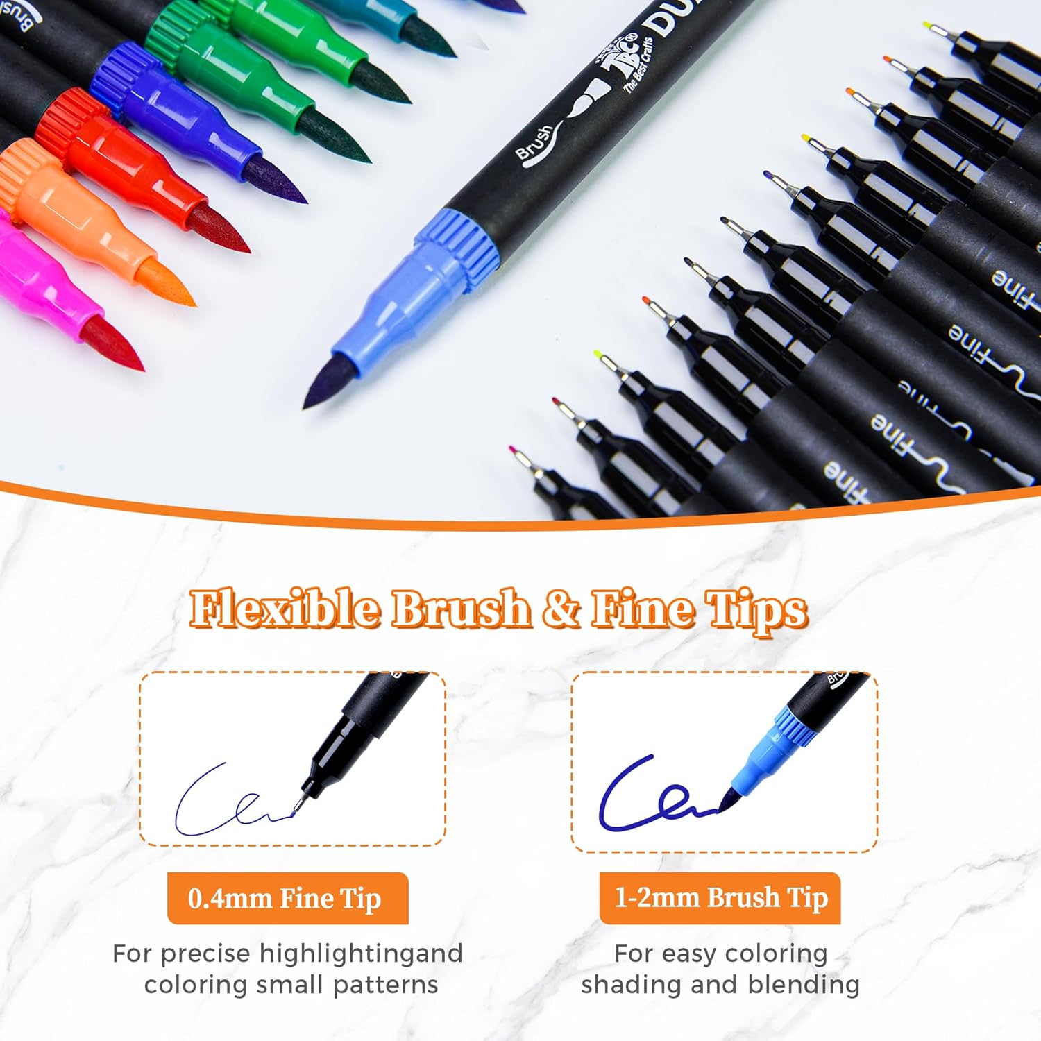 72 Color Dual Tip Brush Pens,  - Correction Pen Fine 리뷰 및 가격
