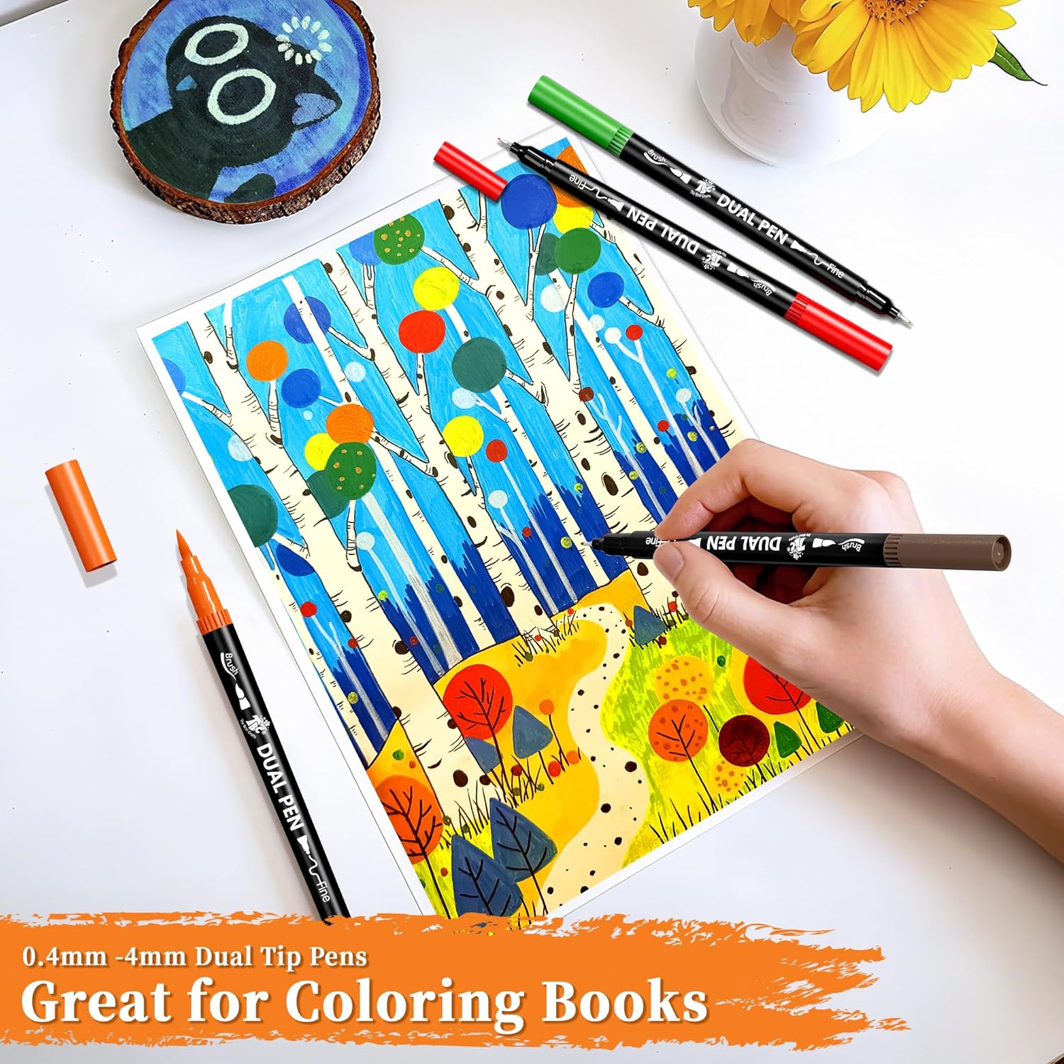 72 Color Dual Tip Brush Pens,  - Correction Pen Fine 리뷰 및 가격