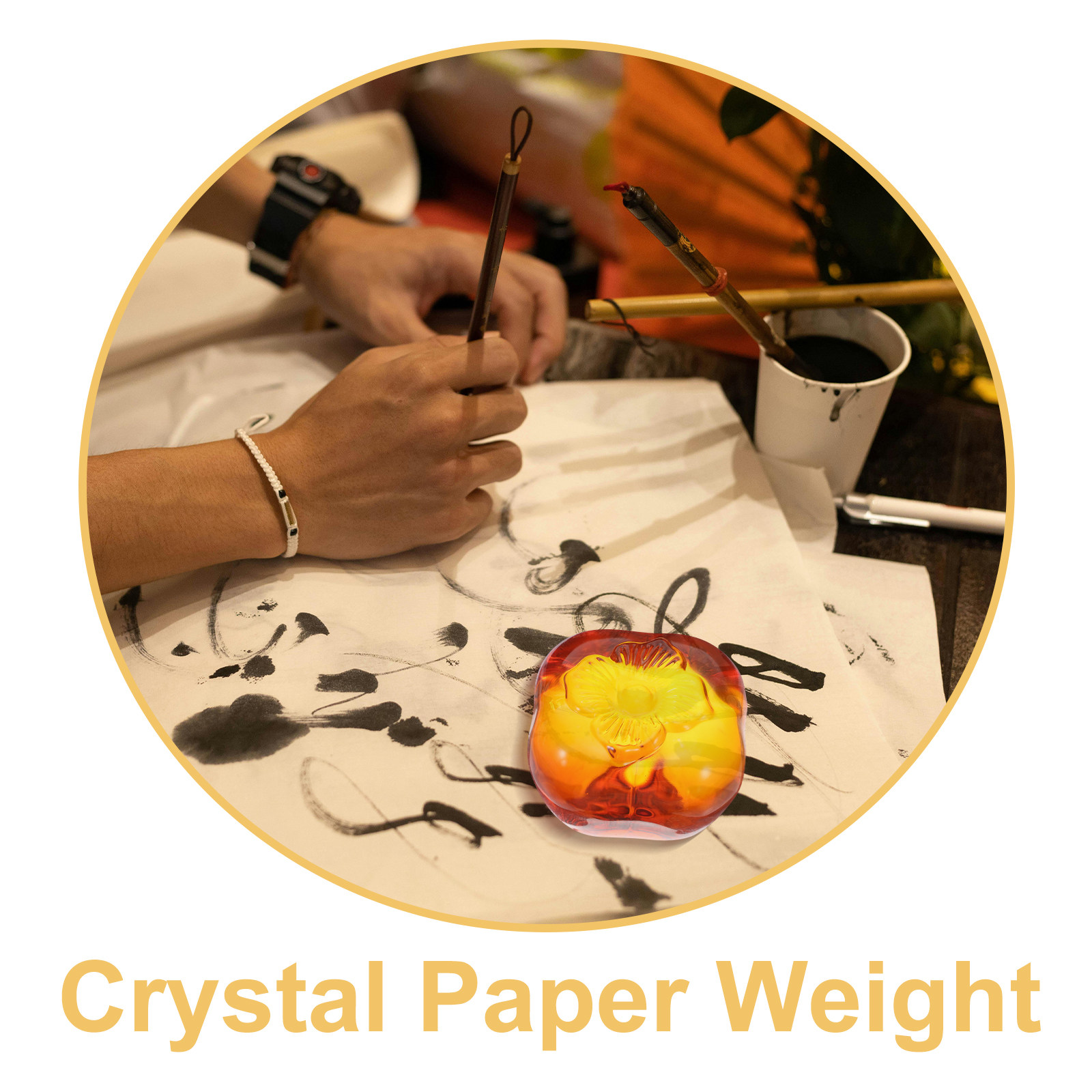 Heavy Glass Persimmon Paperwei - Book Weight Glass 리뷰 및 가격