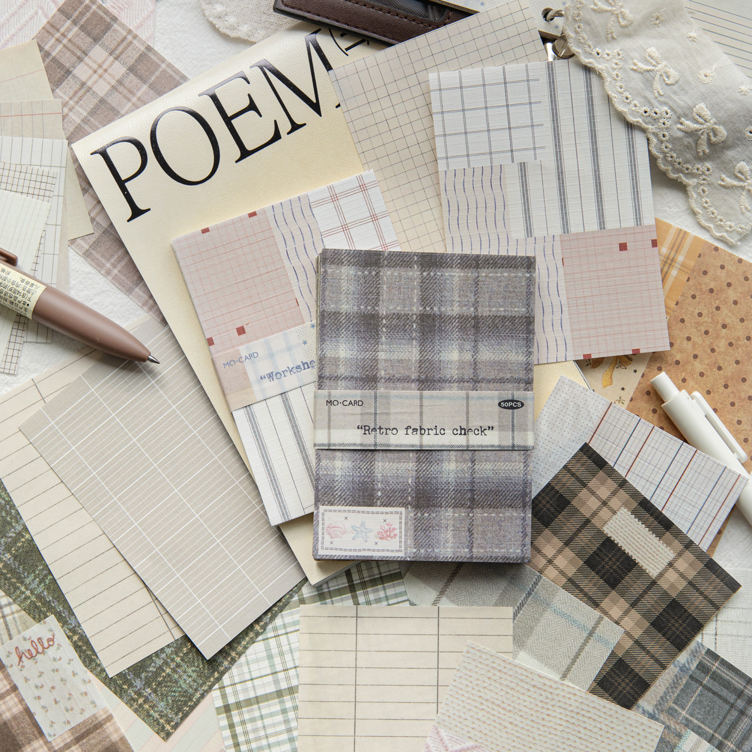 50pcs creative plaid Decor Scr - Ink Blotter Paper 리뷰 및 가격