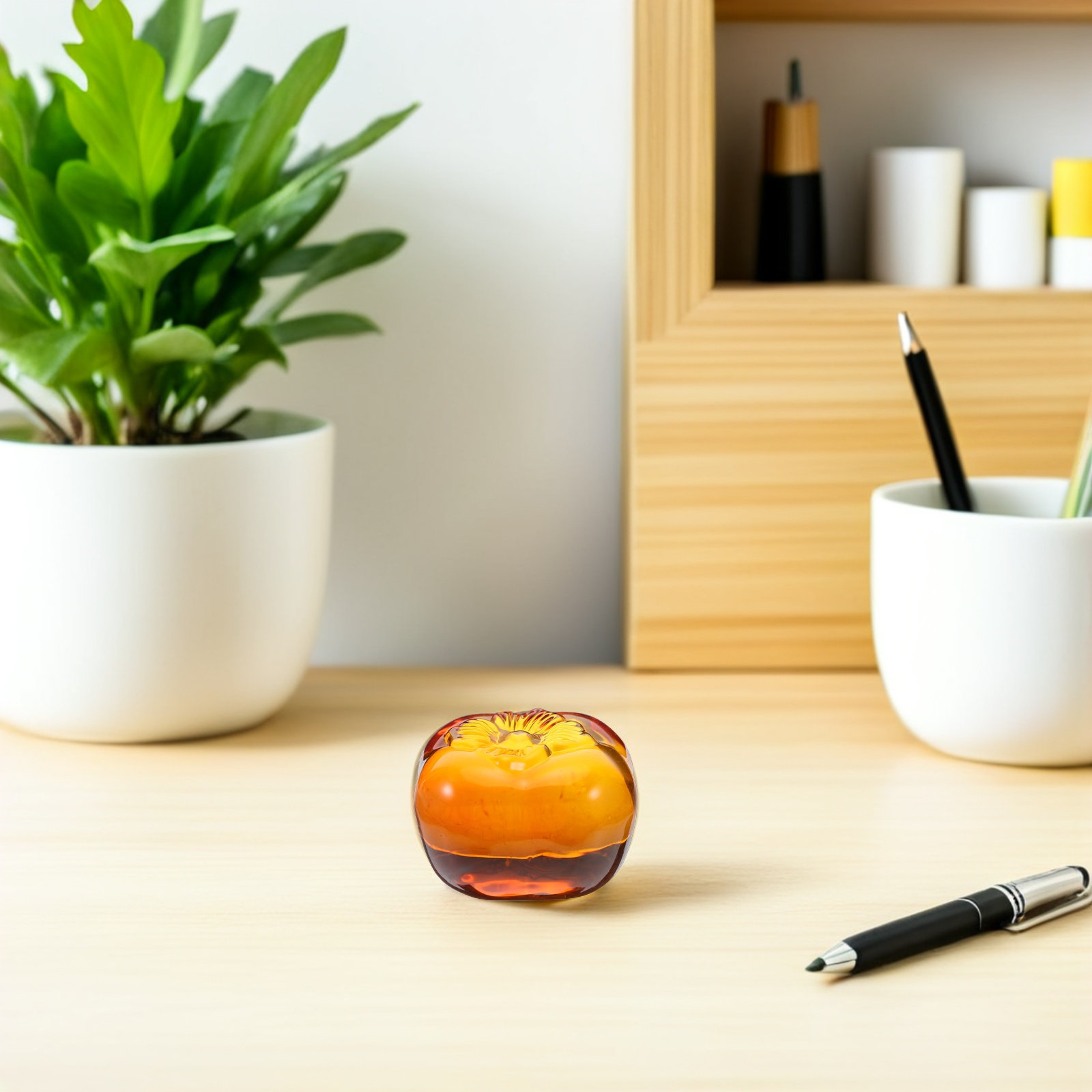 Crystal Persimmon Desk Paperwe - Book Weight Glass 리뷰 및 가격