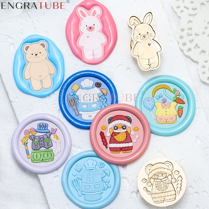 Cartoon Cute Kitten Rabbit Bea - Wax Seal Stamp Set 리뷰 및 가격