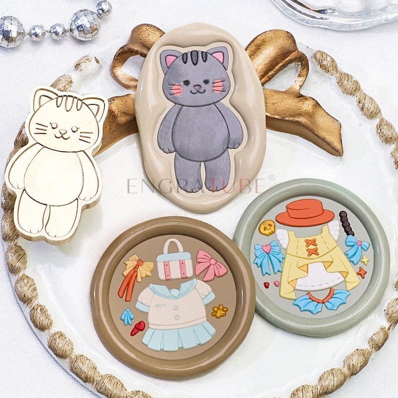 Cartoon Cute Kitten Rabbit Bea - Wax Seal Stamp Set 리뷰 및 가격