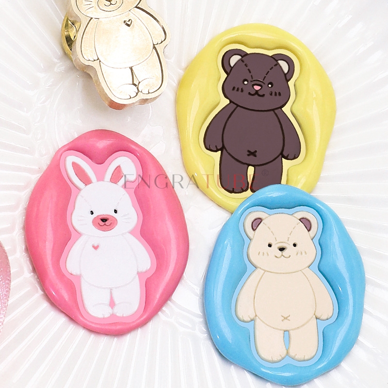 Cartoon Cute Kitten Rabbit Bea - Wax Seal Stamp Set 리뷰 및 가격