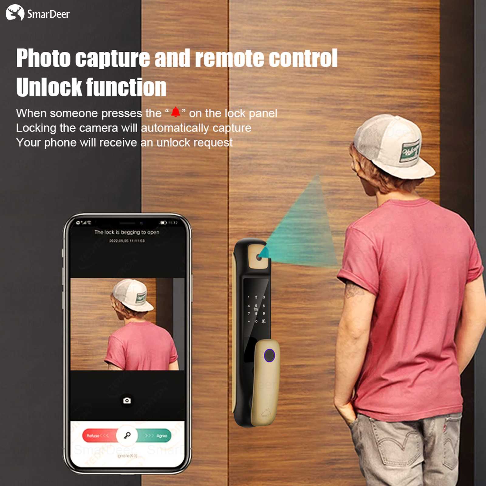 SmarDeer Smart Door Lock With  - Letter Opener Brass 리뷰 및 가격