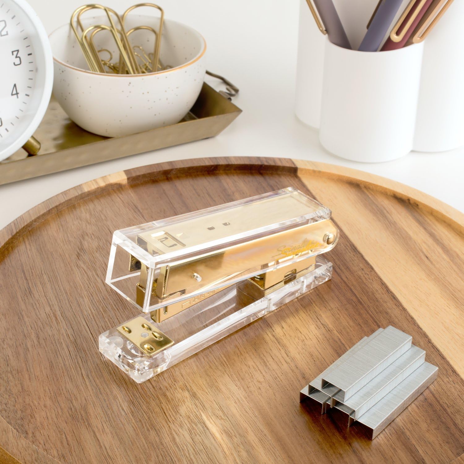 Clear Acrylic Gold Stapler for - Stapler Half Strip 리뷰 및 가격