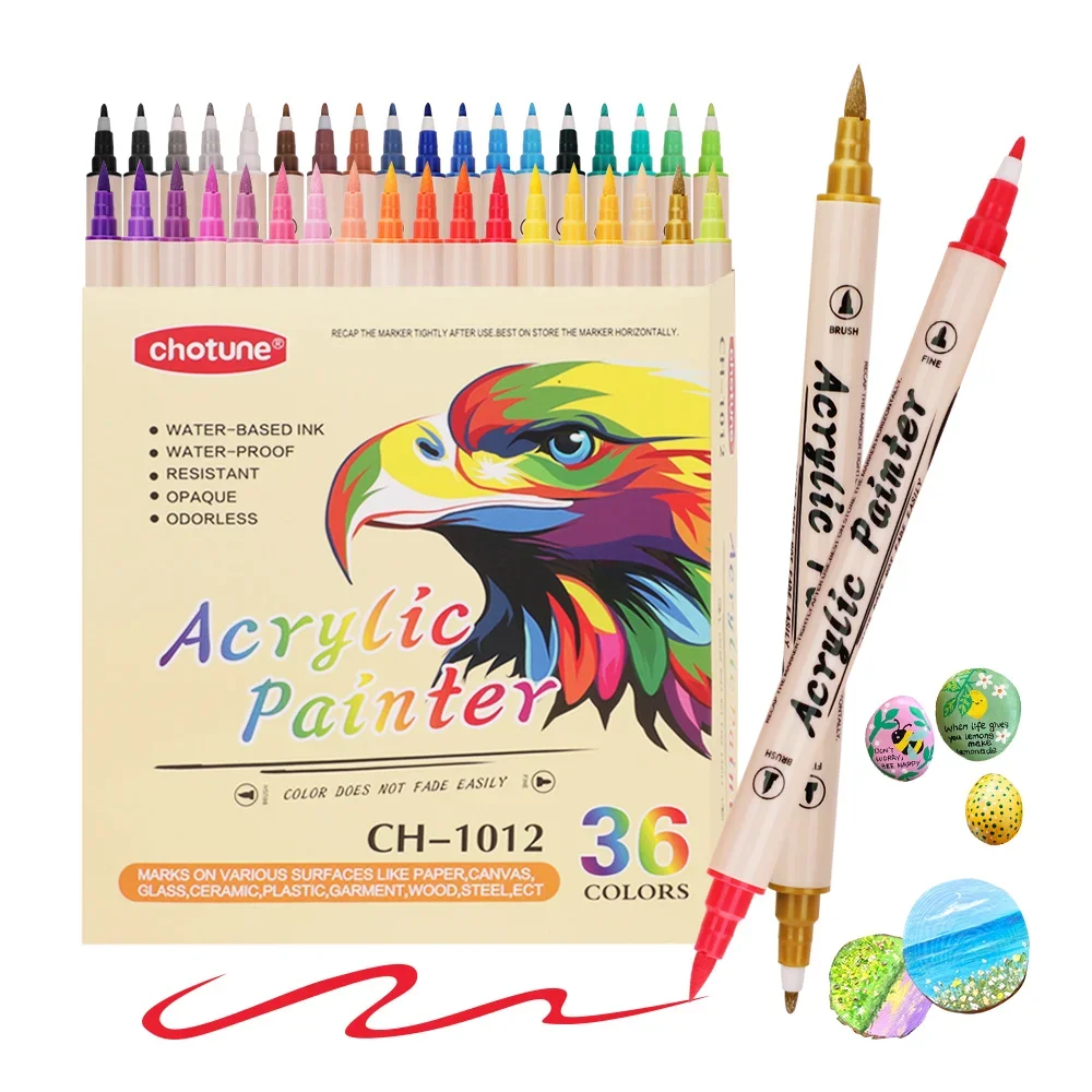 12-36 Colors Acrylic Paint Mar - Correction Pen Fine 리뷰 및 가격