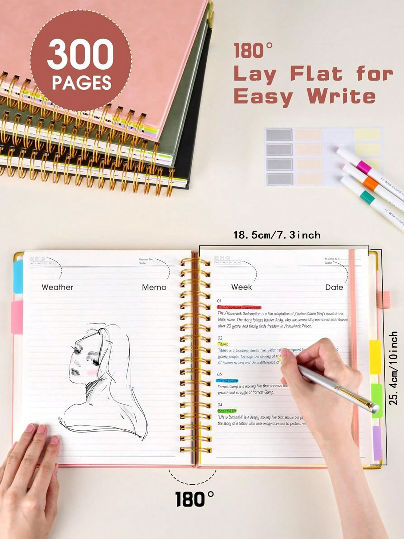 1PC Hardcover Spiral Notebook  - Tab Divider A4 리뷰 및 가격
