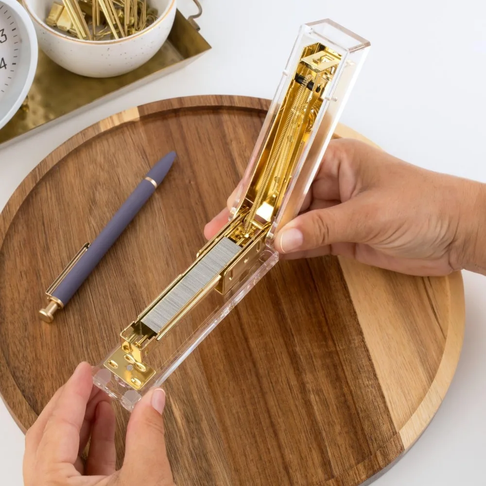 Compact Clear Acrylic Gold Sta - Stapler Half Strip 리뷰 및 가격