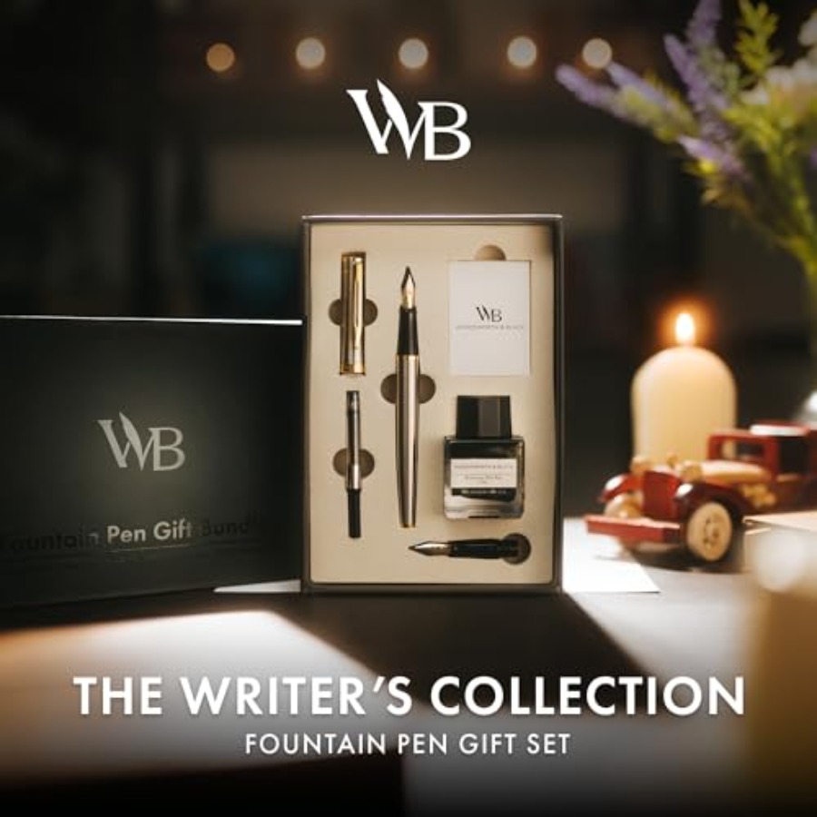Fountain Pen Set, 18K Gilded M - Fountain Pen Bottled Ink 리뷰 및 가격