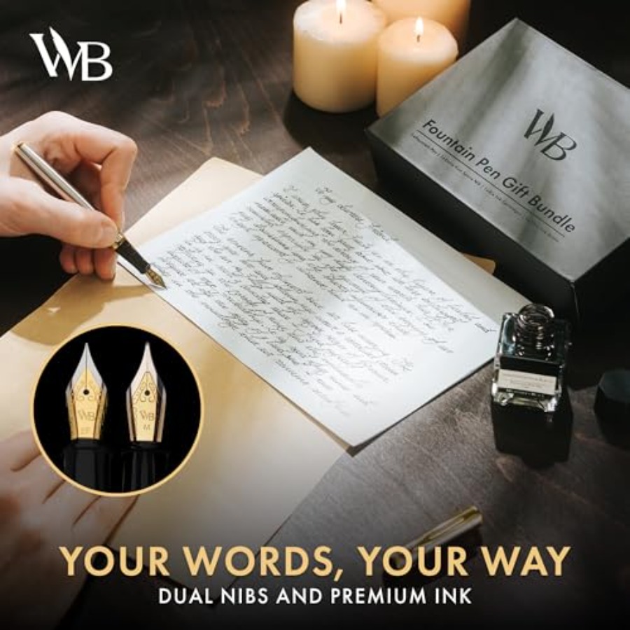 Fountain Pen Set, 18K Gilded M - Fountain Pen Bottled Ink 리뷰 및 가격