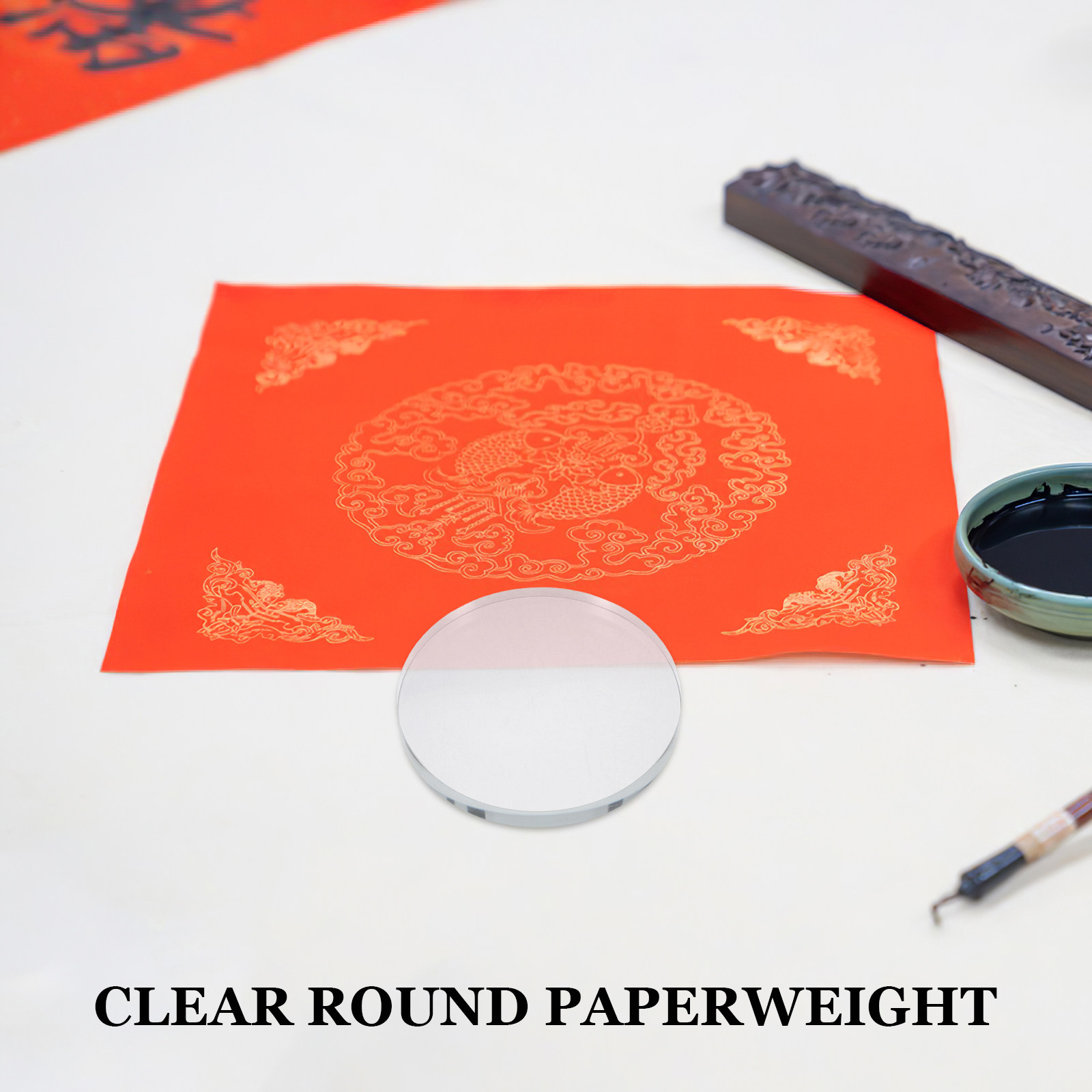 Heavy Round Glass Paperweight  - Book Weight Glass 리뷰 및 가격